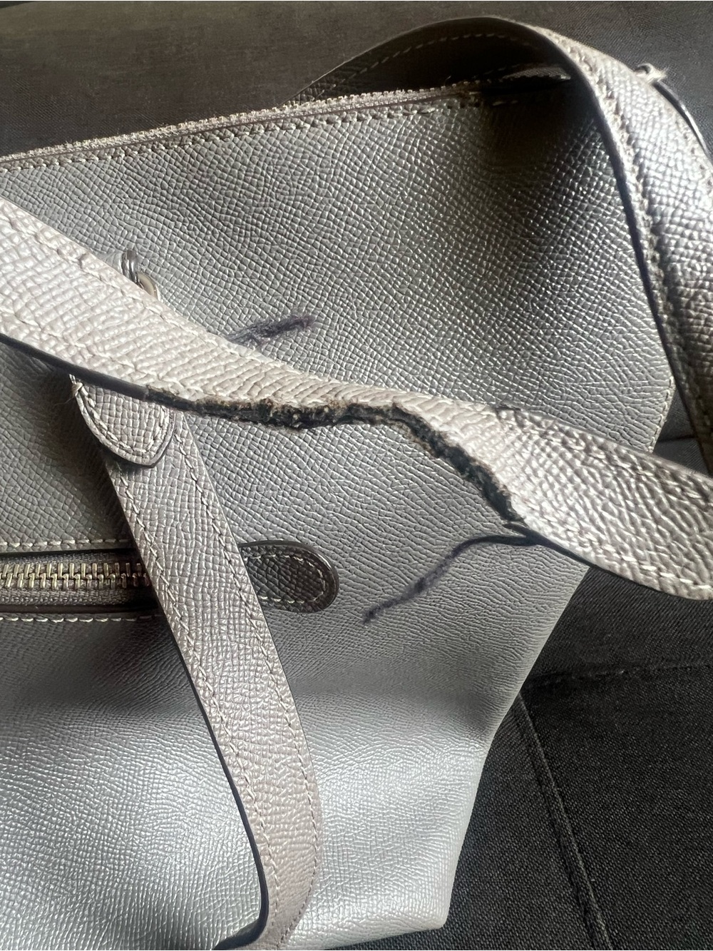 Coach Silver Metallic Leather Shoulder Bag - Picture 6 of 6